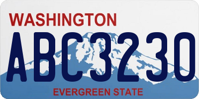 WA license plate ABC3230