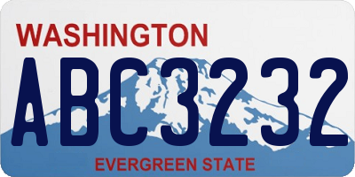 WA license plate ABC3232