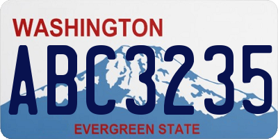 WA license plate ABC3235