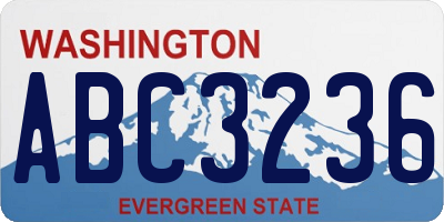 WA license plate ABC3236