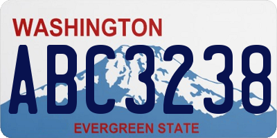 WA license plate ABC3238