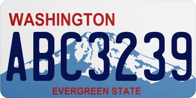 WA license plate ABC3239