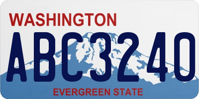WA license plate ABC3240