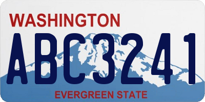 WA license plate ABC3241