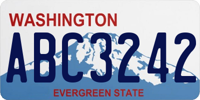 WA license plate ABC3242