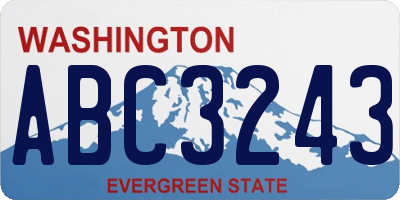 WA license plate ABC3243
