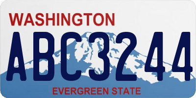 WA license plate ABC3244