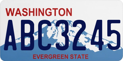 WA license plate ABC3245