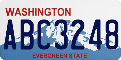 WA license plate ABC3248