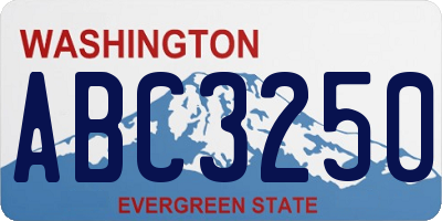 WA license plate ABC3250