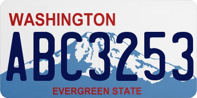WA license plate ABC3253