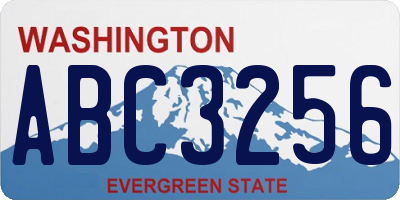 WA license plate ABC3256