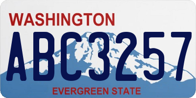 WA license plate ABC3257