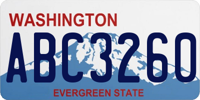 WA license plate ABC3260