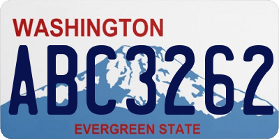 WA license plate ABC3262