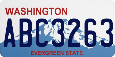 WA license plate ABC3263