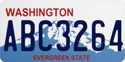 WA license plate ABC3264
