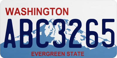 WA license plate ABC3265