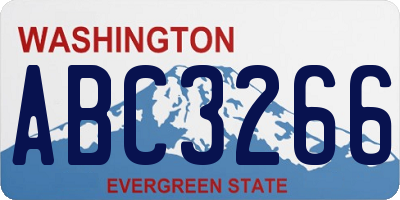 WA license plate ABC3266