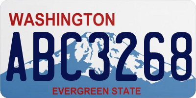WA license plate ABC3268