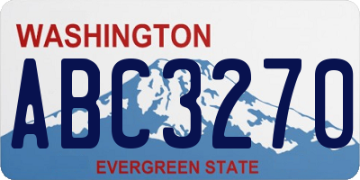 WA license plate ABC3270