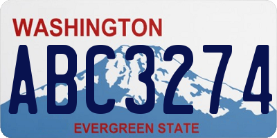 WA license plate ABC3274