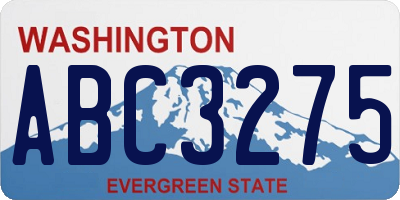 WA license plate ABC3275