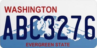WA license plate ABC3276