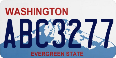 WA license plate ABC3277