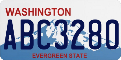 WA license plate ABC3280
