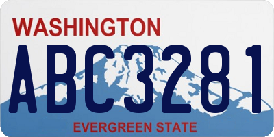 WA license plate ABC3281
