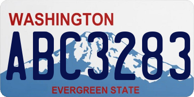 WA license plate ABC3283