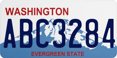 WA license plate ABC3284
