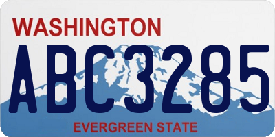 WA license plate ABC3285