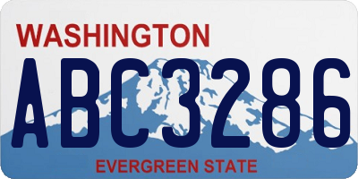 WA license plate ABC3286