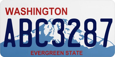 WA license plate ABC3287