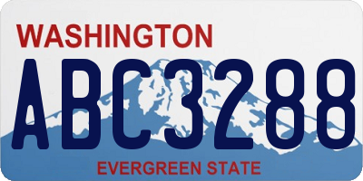 WA license plate ABC3288