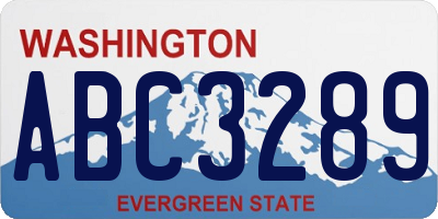 WA license plate ABC3289