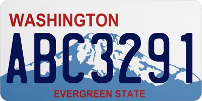 WA license plate ABC3291