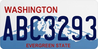 WA license plate ABC3293