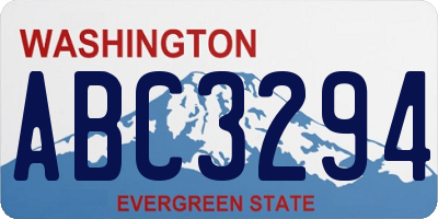 WA license plate ABC3294