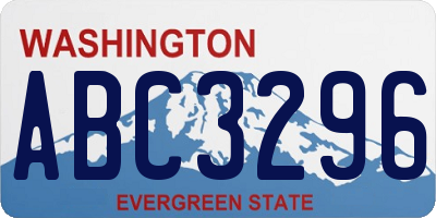 WA license plate ABC3296
