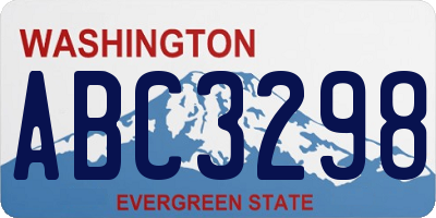 WA license plate ABC3298