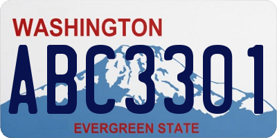WA license plate ABC3301
