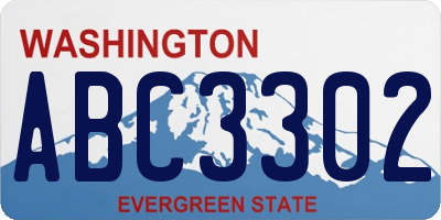 WA license plate ABC3302