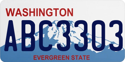 WA license plate ABC3303