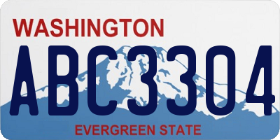 WA license plate ABC3304