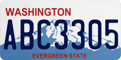 WA license plate ABC3305