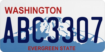 WA license plate ABC3307