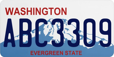 WA license plate ABC3309